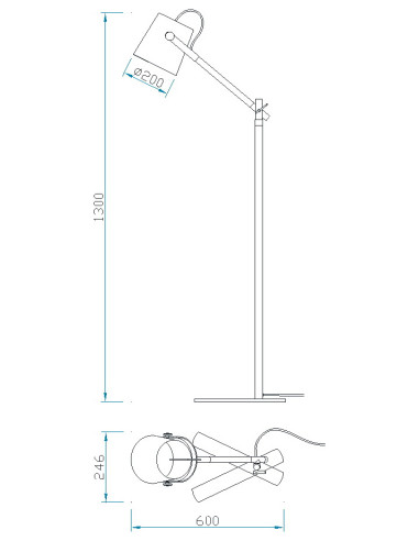 Lámpara de pie NORDICA Blanco y Madera para E27