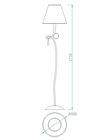 Lámpara de pie PAOLA Oro para E27