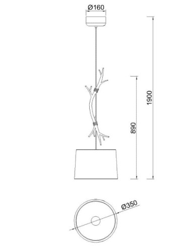 Lámpara de techo SABINA Madera para E27