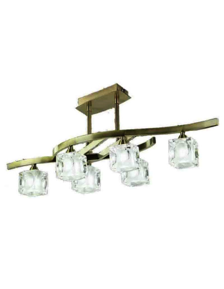 Plafón de techo CUADRAX Marrón para G9