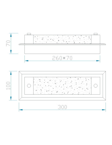 Plafón de techo TUBE Cromo