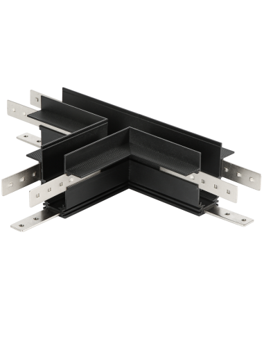 Conexión de Empotrar en T 90º para carril magnético MAGNETO Negro