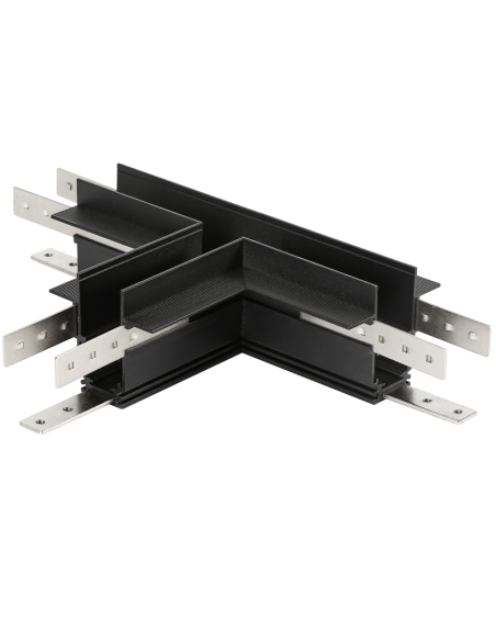 Conexión de Empotrar en T 90º para carril magnético MAGNETO Negro