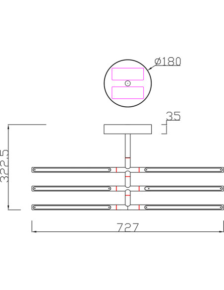 Plafón de techo TORCH Blanco