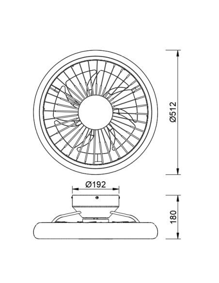 Ventilador de Techo TURBO Blanco
