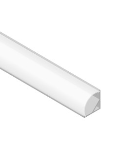 Perfil de Aluminio Esquinero 16x16mm, Cover Curvo Opal Blanco x2m