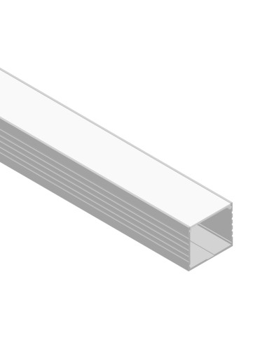Perfil de Aluminio Double 35x35mm Anodizado, Cover Opal Blanco x2m