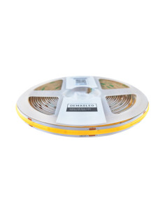 Tira LED COB 24V 11W/m Extra Blanco Cálido 2700K 1000lm/m 480 LEDs/m, 8mm PCB IP65 x5m