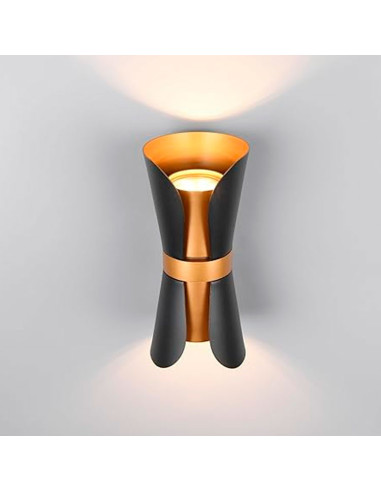 Aplique decorativo en metal negro y oro mate COAT para 2 GU10 (no incluidas)