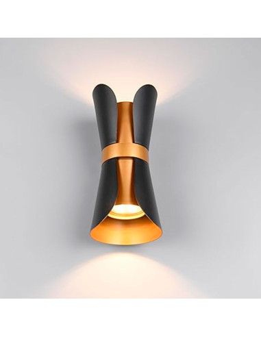 Aplique decorativo en metal negro y oro mate COAT para 2 GU10 (no incluidas)