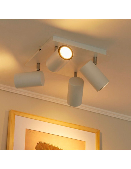 Plafón 4 focos Marley Blanco para 4 GU10 (no incluidas)