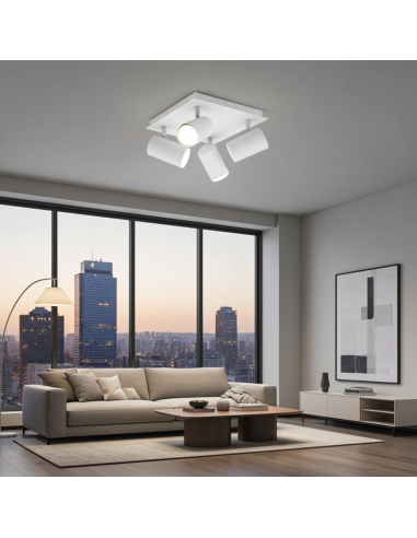 Plafón 4 focos Marley Blanco para 4 GU10 (no incluidas)