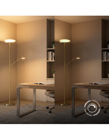 Lámpara de Pie LED con Luz de Lectura Ø250x20mm 25W Blanco Cálido 3000K 1800mm