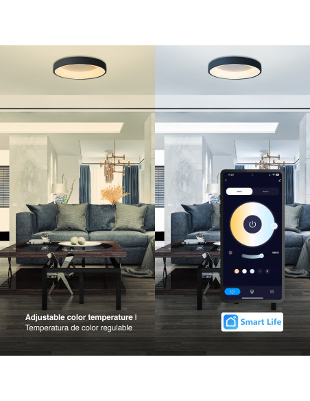 Panel LED Smart Redondo 48x48x9cm 48W 210mA CCT, de Aplicar