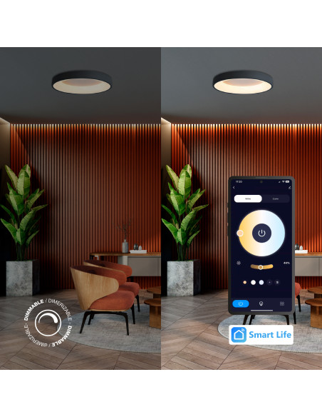 Panel LED Smart Redondo 48x48x9cm 48W 210mA CCT, de Aplicar