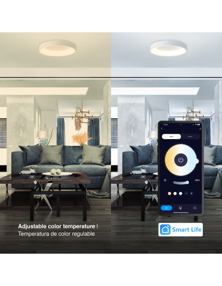 Panel LED Smart Redondo 48x48x9cm 48W 210mA CCT, de Aplicar