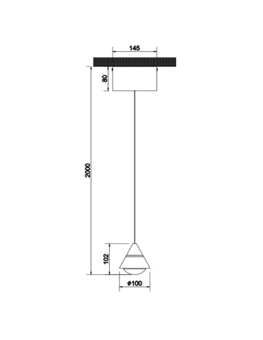 Colgante 70W metal negro CCT romeo