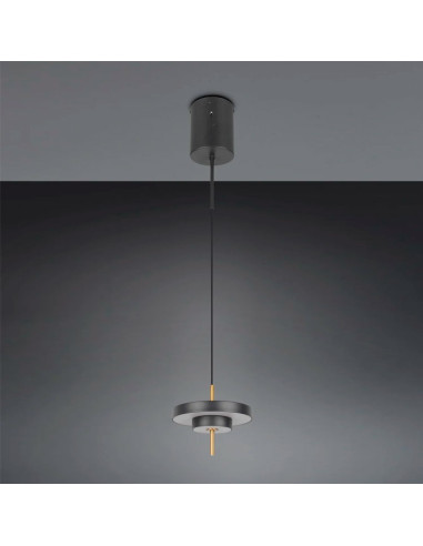 Colgante 10W metal negro con difusor acrílico CCT keaton