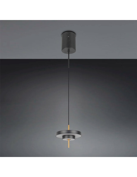 Colgante 10W metal negro con difusor acrílico CCT keaton