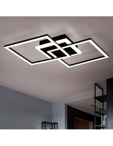 Plafón metal negro con difusor acrílico SMD 25W 3000K venida