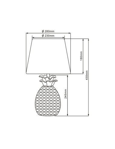 Lámpara de sobremesa cerámica para E27 pineapple