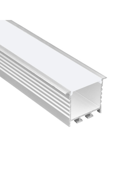 Perfil de Aluminio Linear 35x35mm Anodizado, Cover Opal Blanco x2m