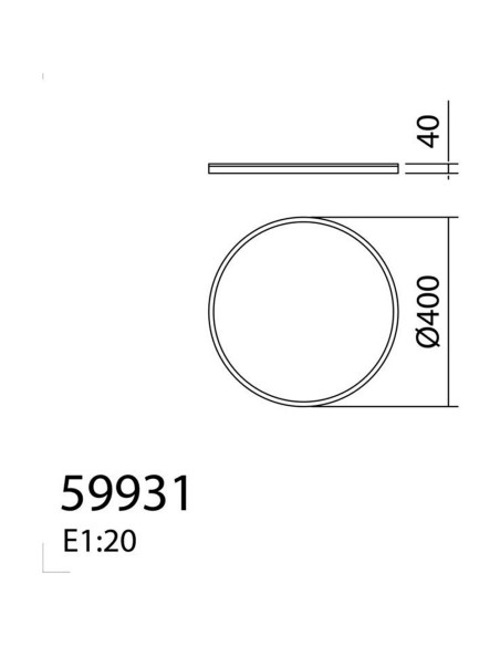 Plafón 40cms blanco y natural LED 31w+8w Bis