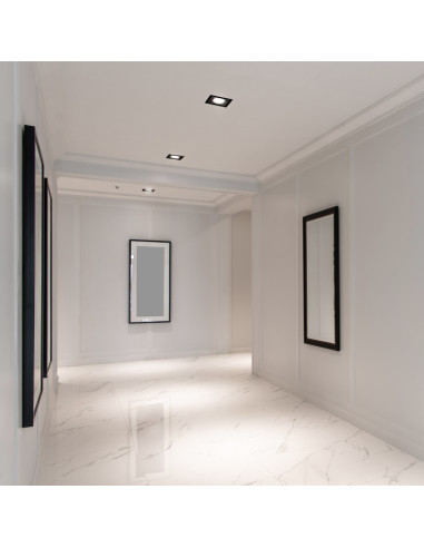 Spot Móvil Blanco Metálico 10x10cm Corte 9x9cm para Bombilla GU10