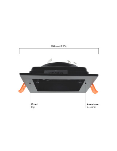 Spot Móvil Blanco Metálico 10x10cm Corte 9x9cm para Bombilla GU10