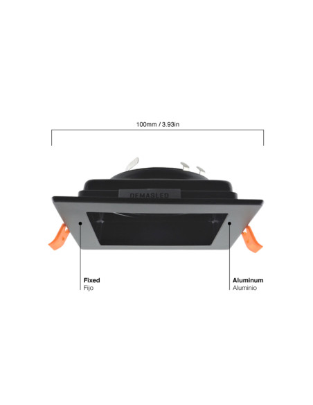 Spot Móvil Blanco Metálico 10x10cm Corte 9x9cm para Bombilla GU10