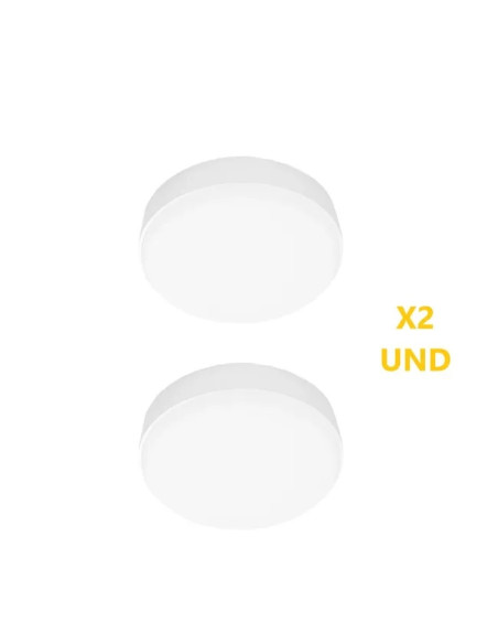 Pack por 2 und Plafón Foco LED redondo FRAMELESS de 17cm, 22W 1870lm Frío, de aplicar
