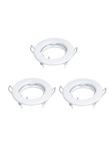 Pack 3 und Aro Foco empotrado Fijo blanco 8cm Lampara GU10 y MR16