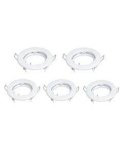 Pack 5 und Aro Foco empotrado Fijo blanco 8cm Lampara GU10 y MR16