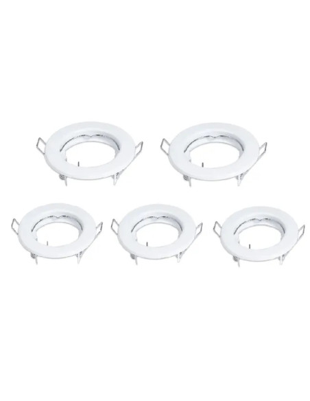 Pack 5 und Aro Foco empotrado Fijo blanco 8cm Lampara GU10 y MR16