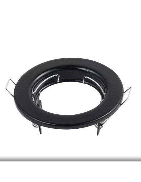 Pack 3 und Aro Foco empotrado Fijo Negro 8cm Lampara GU10 y MR16