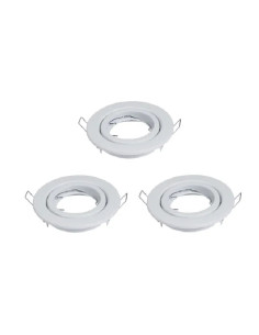 Pack 3 und Aro Foco empotrado Movil blanco 9cm Lampara GU10 y MR16