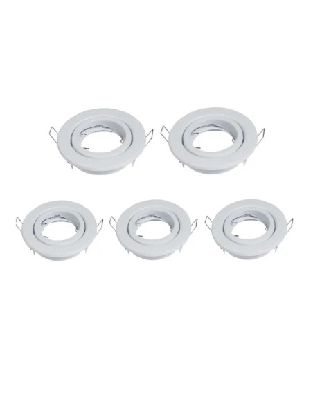 Pack 5 und Foco empotrado Movil blanco 9cm Lampara GU10 y MR16