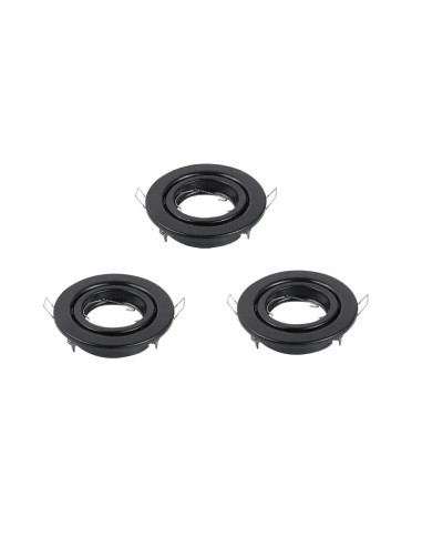 Pack 3 und Foco empotrado Movil Negro 9cm Lampara GU10 y MR16