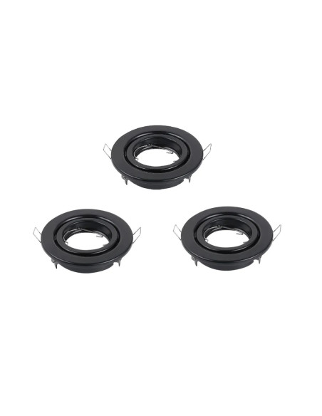 Pack 3 und Foco empotrado Movil Negro 9cm Lampara GU10 y MR16