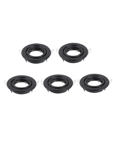 Pack 5 und Foco empotrado Móvil Negro 9cm Lampara LED GU10 y MR16