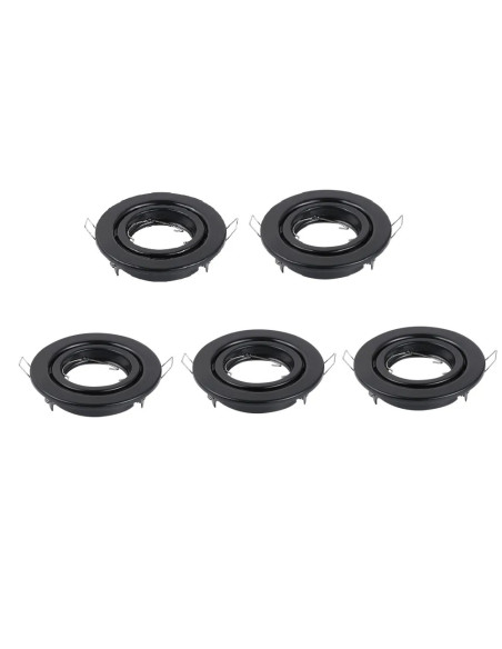 Pack 5 und Foco empotrado Móvil Negro 9cm Lampara LED GU10 y MR16