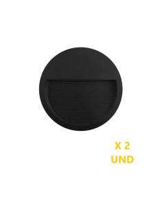 Pack de 2 und Aplique de Pared Exterior WALL ROUND LED 6W Blanco Neutro 12cm 220-240V