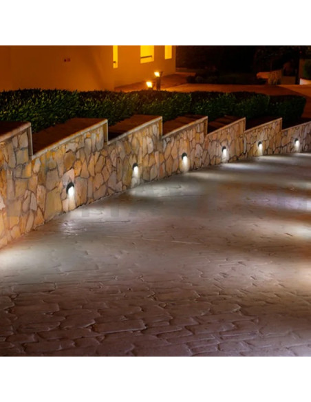 Pack de 2 und Aplique de Pared Exterior WALL ROUND LED 6W Blanco Neutro 12cm 220-240V