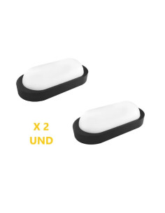 Pack de 2 und Aplique Exterior WALL OVAL LED Incluido 10W 800lm Blanco Neutro 85-265V