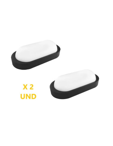 Pack de 2 und Aplique Exterior WALL OVAL LED Incluido 10W 800lm Blanco Neutro 85-265V
