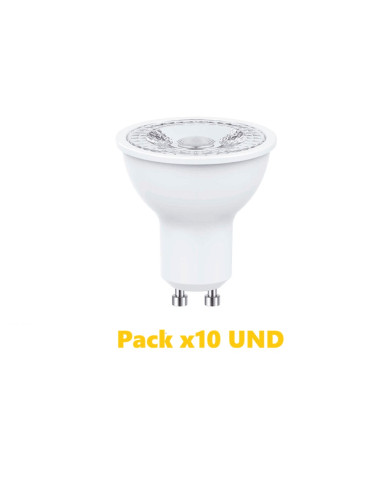 Pack de 10 und Dicroica LED, 8W, 800lm, GU10, 38°, Blanco Neutro, 4500K, 220V