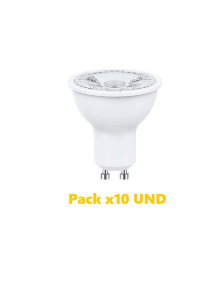 Pack de 10 und Dicroica LED, 8W, 800lm, GU10, 38°, Blanco Neutro, 4500K, 220V