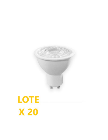 Pack de 20 und Dicroica LED, 8W, 800lm, GU10, 38°, Blanco Cálido, 3000K, 220V