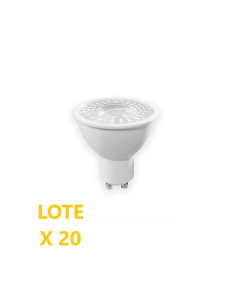 Pack de 20 und Dicroica LED, 8W, 800lm, GU10, 38°, Blanco Cálido, 3000K, 220V