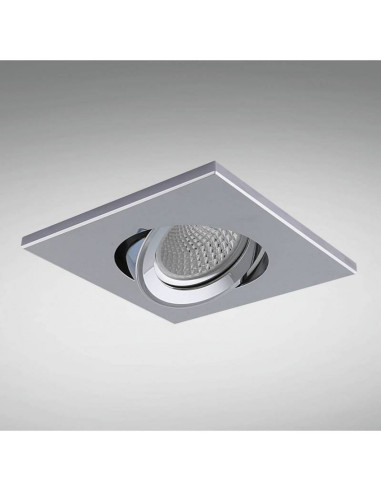 Pack de 2 und Aro Foco orientable Empotrable cuadrado grafito Cromo 98x98mm